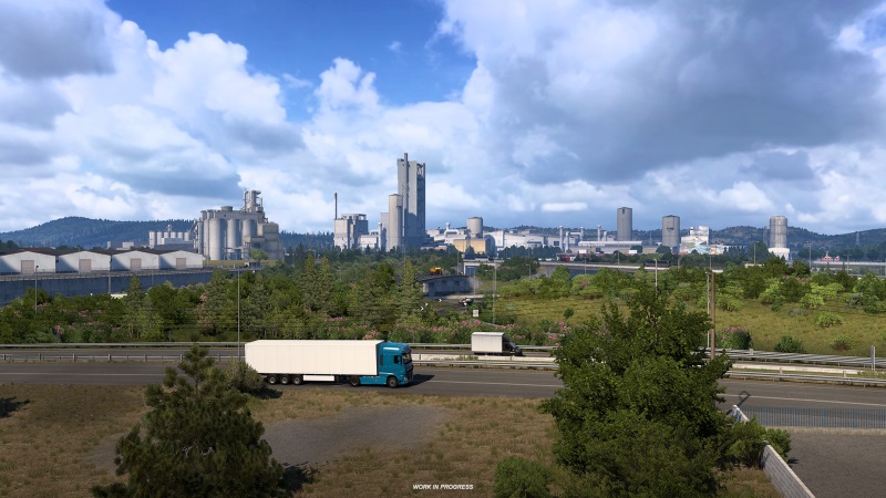 Euro Truck Simulator 2 ukazuje obrovsk cementre v Solne