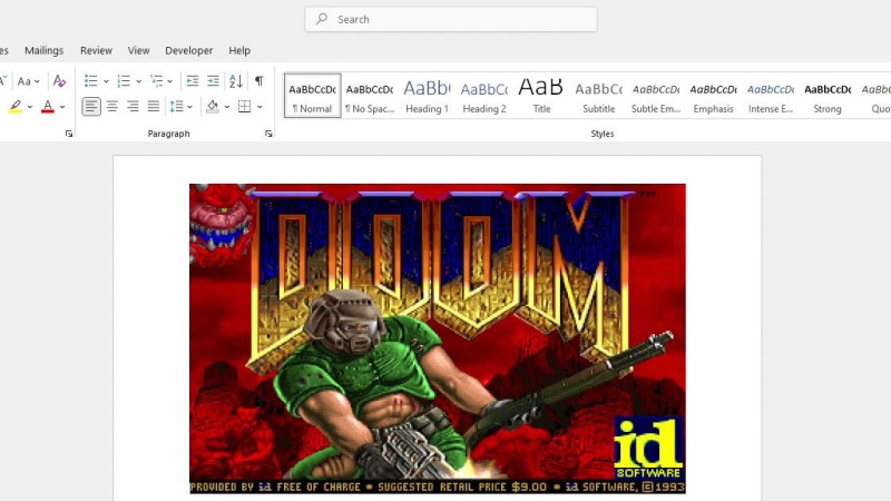 Doom si mete zahra aj vo Worde