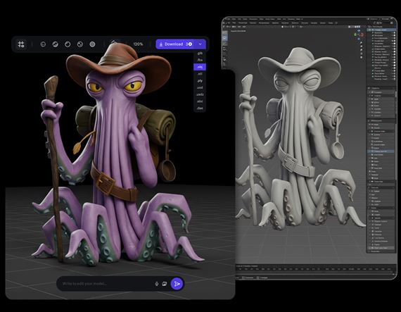 Chat3D - AI revolcia v 3D modelovan