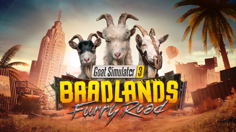 Goat Simulator 3 sa men na apokalyptick ialenstvo v rozren Baadlands: Furry Road