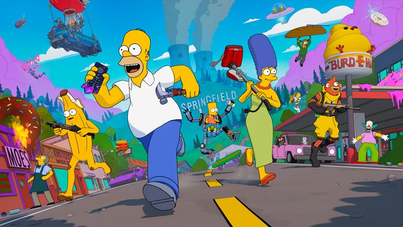 Fortnite spa Simpsons crosover a mini event