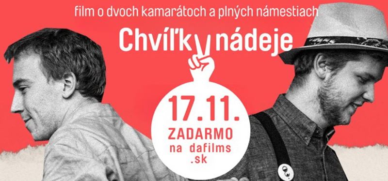 DAFilms.sk uvedie pri prleitosti 17. novembra dokumentrny film Chvky ndeje zadarmo online