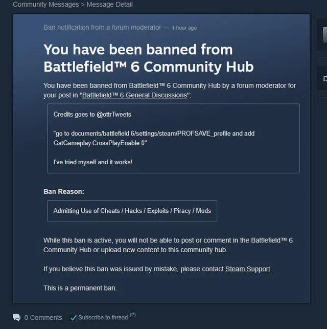 PC hri nali spsob, ako vypn crossplay v Battlefield 6, no niektor za jeho renie dostali ban na Steam frach  