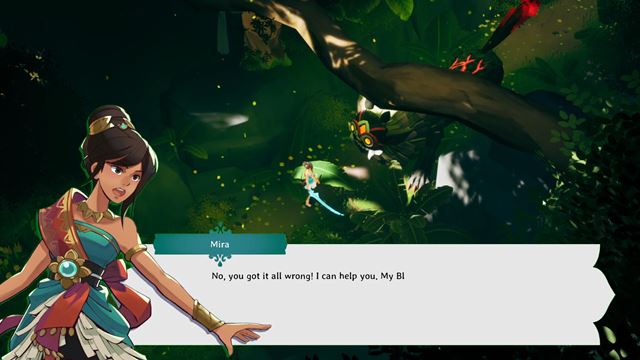 Blades of Mirage privedie �ikovn� hrdinku Miru, ktor� prech�dza ruinami 