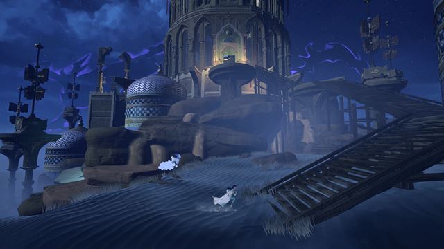 V Nightscape presk�mate arabsk� krajinu s padl�mi hviezdami 