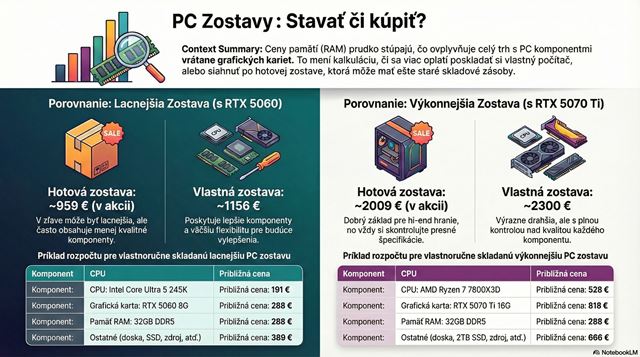 Ako teraz vyjde poskladanie PC? Oplat� sa st�le zlo�i� si ho, alebo k�pi� u� hotov� zostavu? 