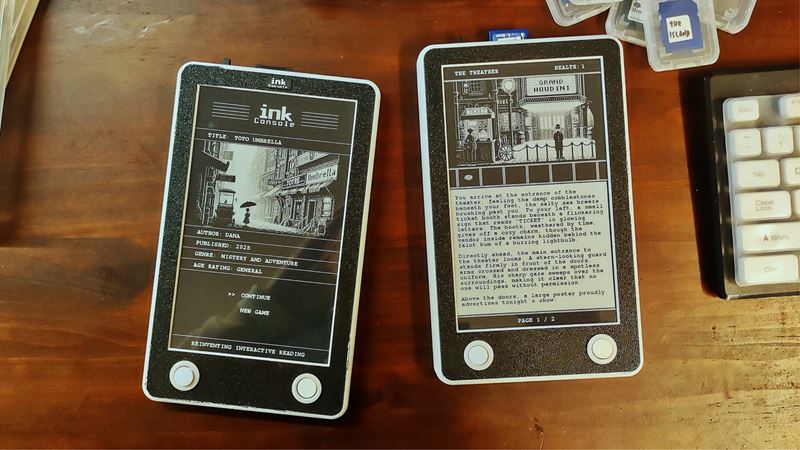 Ink Console bude e-ink handheld uren na textov adventry