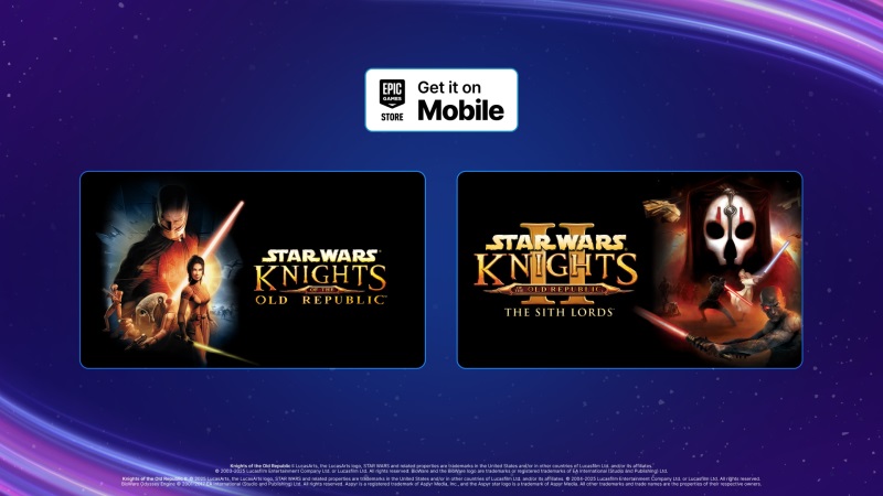 Epic na mobiloch rozdva Star Wars: Knights of the Old Republic I a II