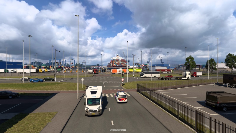 Euro Truck Simulator 2 ukazuje prstav v Rotterdame z pripravovanho Benelux reworku