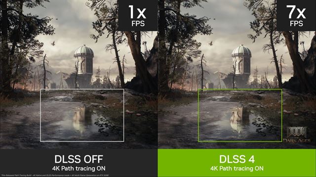 Nvidia uk�zala nov� hry s DLSS a ohl�sila vydanie path tracing updatu pre Doom: The Dark Ages na j�n 