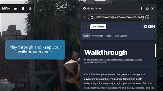 Microsoft spustil Microsoft Edge Game Assist v Game Bare 