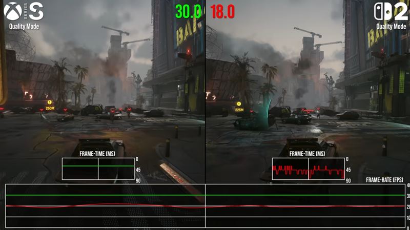 Cyberpunk 2077 porovnan na Switchi 2