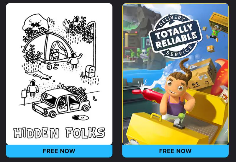 Epic rozdva hry Hidden Folks a Totally Reliable Delivery Service