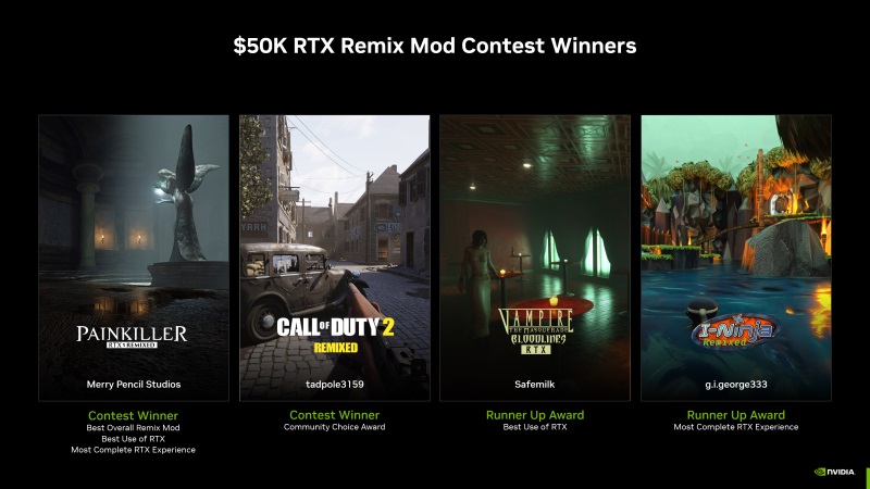 Nvidia vyhodnotila sa RTX Remix modov