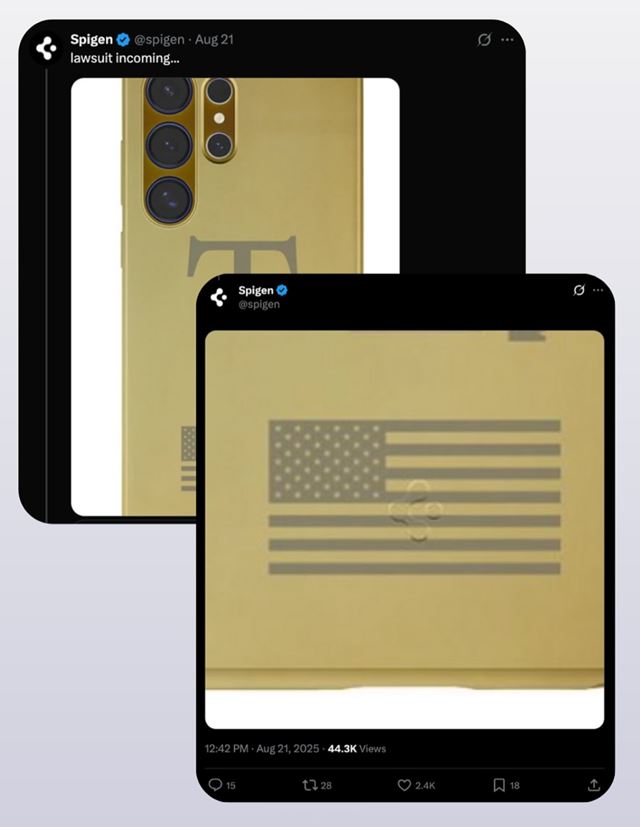 Trump Phone teraz vyzer ako Samsungs Galaxy S25 Ultra so Spigen obalom 