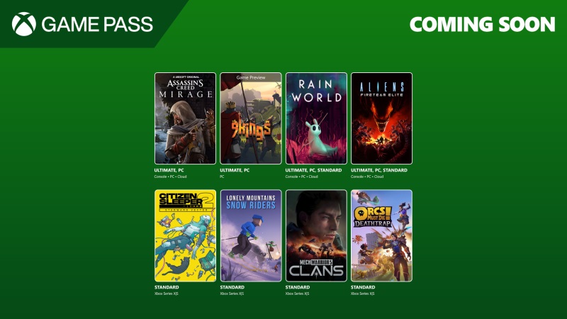 Game Pass dostane Assassins Creed Mirage a aj Aliens: Fireteam Elite 