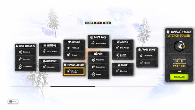 Froggy Hates Snow z v�s sprav� �abu obklopen� snehom, ktor�ho sa treba zbavi� 