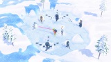 Froggy Hates Snow z vs sprav abu obklopen snehom, ktorho sa treba zbavi