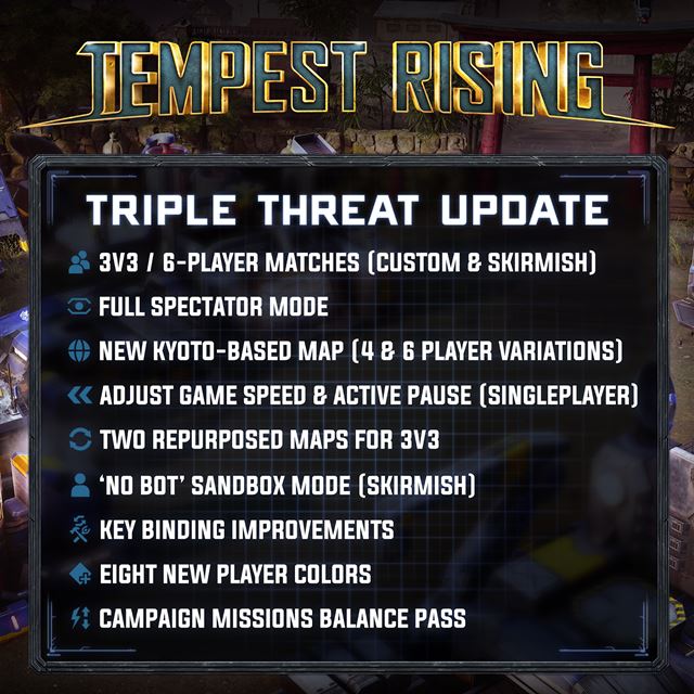 RTS Tempest Rising dostala Triple Threat update s doplnenm obsahom a novou mapu  
