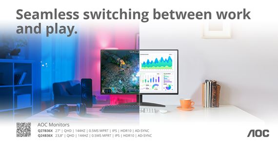 AOC predstavilo nov� 1440p monitory 144 Hz s n�zkymi cenami