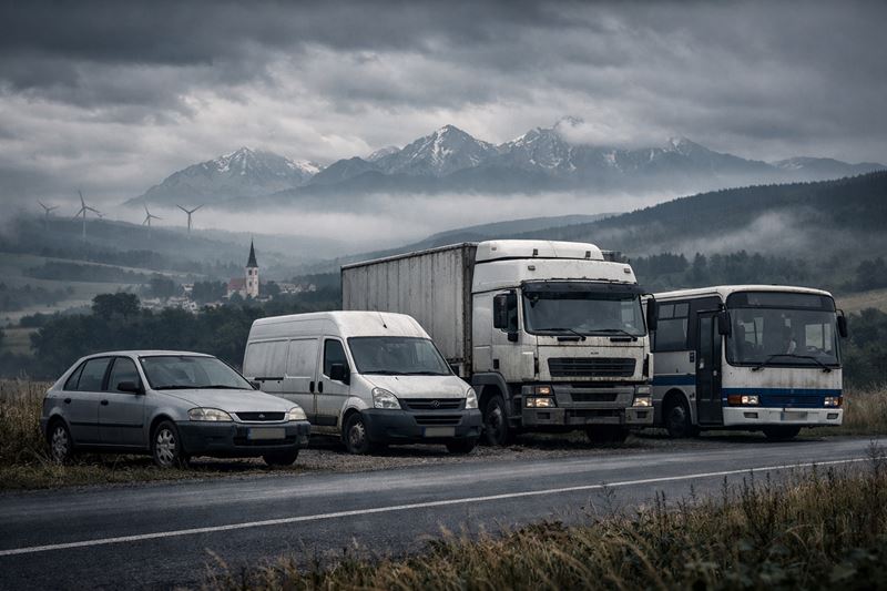 Vozový park v Európe sa mení, elektromobily majú v premávke 2,3 % a autá ďalej starnú. Na Slovensku je áut menej.
