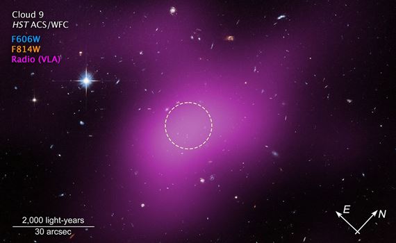 Cloud-9, temný pozostatok neúspešnej galaxie môže pomôcť pochopiť temnú hmotu