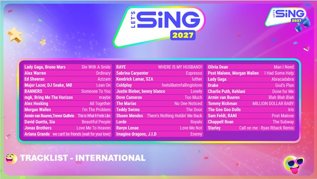 Let's Sing 2027 odhalilo zoznam skladieb a d�tum vydania 