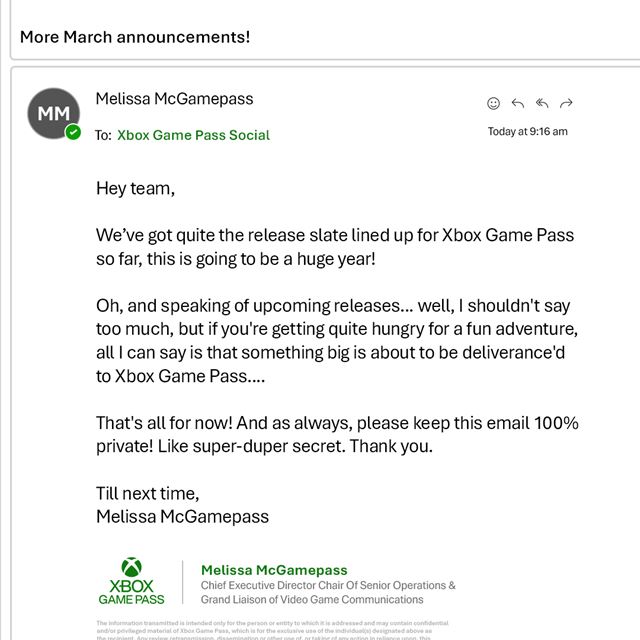 Pr�de Kingdom Come: Deliverance II do Game Passu? 