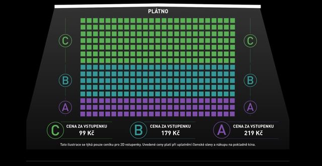 Nov� syst�m cenov�ch z�n v �eskom Cinema City. Miesta bli��ie k pl�tnu bud� lacnej�ie 