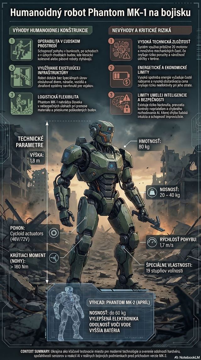 Humanoidní roboti dostávajú prvé nasadenie na Ukrajine - Phantom MK-1 ide do akcie 