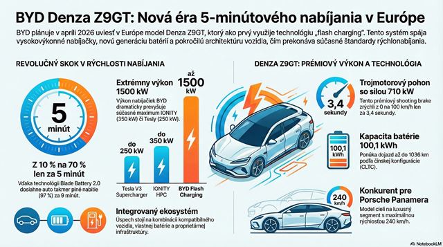 BYD chce priniesť do Európy 5-minútové nabíjanie s modelom Denza Z9GT 