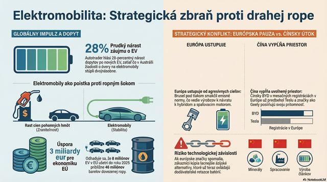 Drahšia ropa znovu hrá v prospech elektromobilov, Európa pritom stráca čas oddialením prechodu 