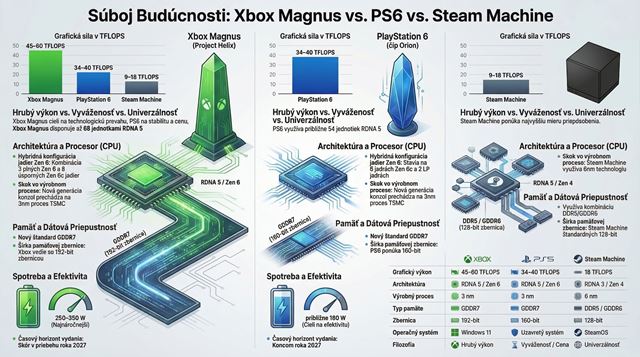 PS6 vs Xbox Next vs Steam Machine - porovnanie v�konu, �asu vydania aj cien 