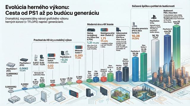 Ako r�stol v�kon hern�ch konzol - od PS1 a prv�ho Xboxu po PS6 a Xbox Next 