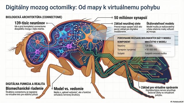 Sme bližšie k presunutiu mozgu do počítača? Vedci spravili mapu mozgu muchy a pripojili ju na simuláciu 