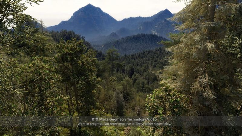 Prv� poh�ad na Mega Geometry zele� s path tracingom vo Witcherovi 4