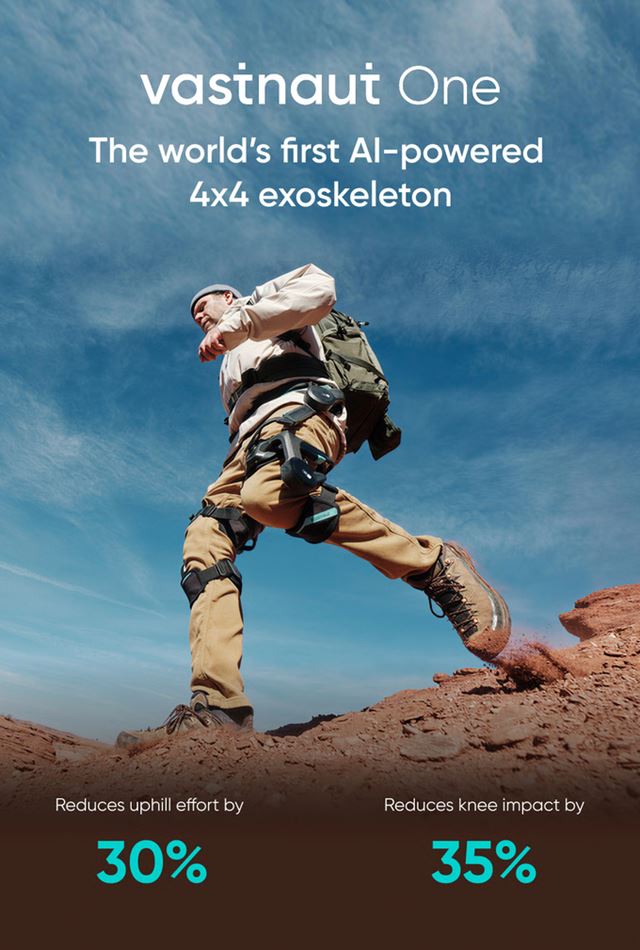 Vastnaut One 4x4 ponúka AI exoskeleton pre turistov a nosičov 