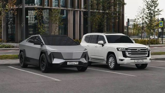 Russo-Balt C55 je ruský elektrický pickup, ktorý kopíruje Tesla Cybertruck  