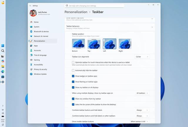 Microsoft vracia do Windows 11 viac mo�nost� �prav panelu �loh a �tartu 