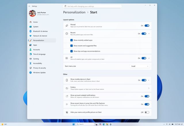 Microsoft vracia do Windows 11 viac mo�nost� �prav panelu �loh a �tartu 