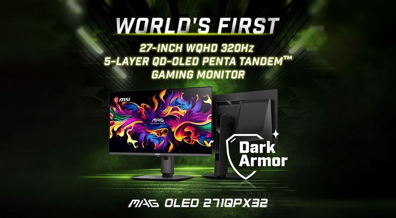 MSI predstavilo 27-palcov� WQHD QD-OLED monitor s 320 Hz a nov�m Penta Tandem panelom
