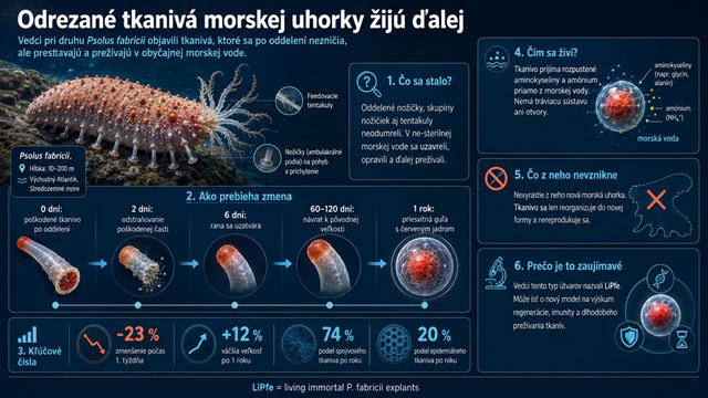 Vedci objavili nesmrteľné tkanivá morskej uhorky 