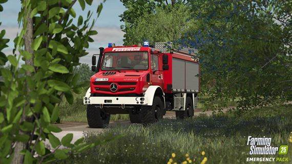 Farming Simulator 25 dostal bezplatn� Emergency Pack, farm�ri vyr�aj� hasi� po�iare aj zachra�ova� ma�ky