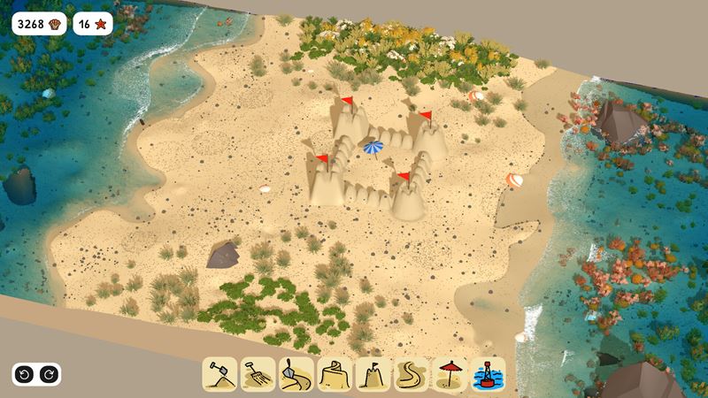 Sandcastle pon�kne stavbu pieskov�ch hradov so simul�ciou piesku a vody