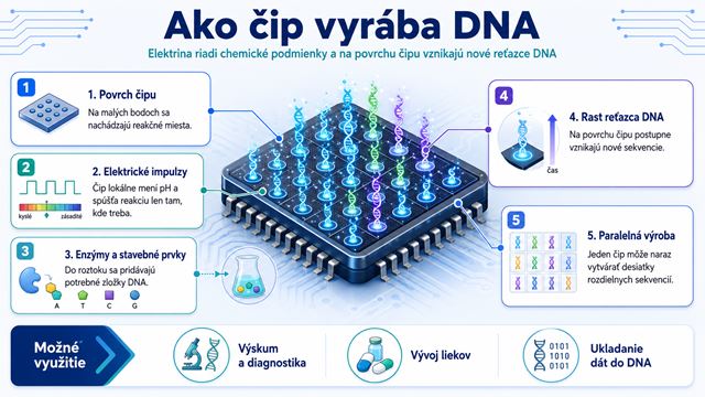 Nový kremíkový čip zapisuje údaje do DNA reťazca 