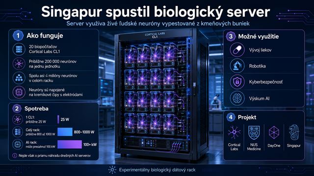 Singapur spustil server využívajúci živé ľudské mozgové bunky 