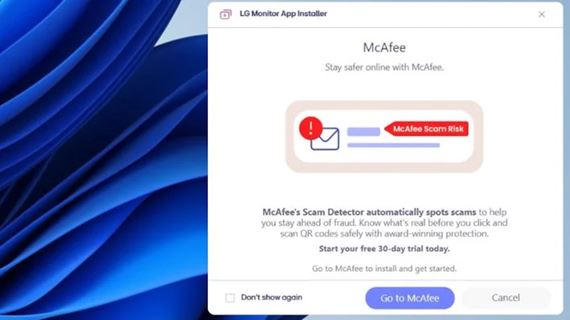 LG reaguje na kritiku hráčov a končí s reklamami na McAfee v aplikácii pre monitory