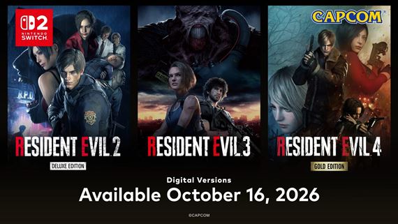 Remaky Resident Evil 2, 3 a 4 zamieria na Nintendo Switch 2 už v októbri