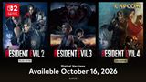 Remaky Resident Evil 2, 3 a 4 zamieria na Nintendo Switch 2 u� v okt�bri