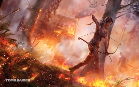 Lara Croft  v horiacom lese